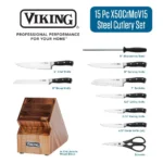 Viking Stainless Steel Cutlery Block Set | 15-Piece - Image 2