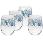 Fiesta® Coastal Shores Stemless Wine Glass Set – 15oz (Set of 4)