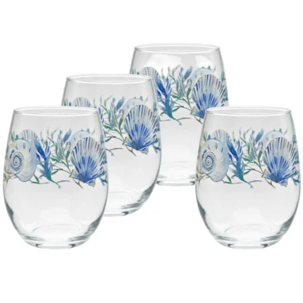Fiesta® Coastal Shores Stemless Wine Glass Set – 15oz (Set of 4)