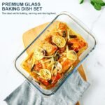8-Piece Deep Glass Baking Dish Set with Plastic lids,Rectangular Glass Bakeware Set with Lids, Baking Pans for Lasagna, Leftovers, Cooking, Kitchen, Freezer-to-Oven and Dishwasher, Gray - Image 3