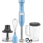KitchenAid Variable Speed Hand Blender Set with Whisk & Chopper – Blue Velvet