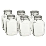 Bormioli Rocco Fido Swing Top Glass Storage Jars (Set of 6) – 3L / 101.5oz