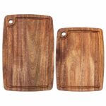 2-Piece Acacia Wood Cutting Board Set with Juice Groove – TB Home Bamboo