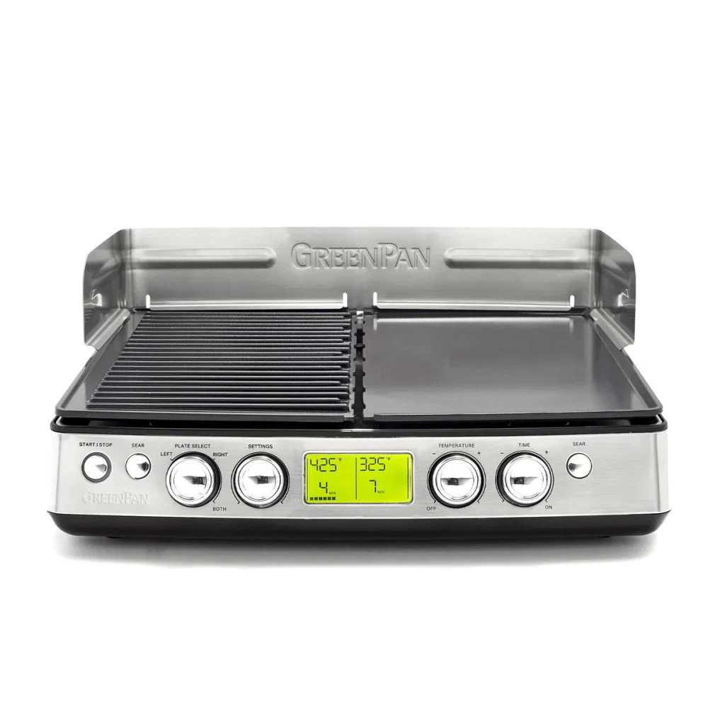 imgi_247_nc_cc006651-001-1-1200x1200-bd93c0f_1200x GreenPan Elite Extra Large Smoke-Less Grill & Griddle – Stainless Steel - Image 1