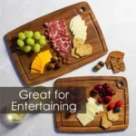 2-Piece Acacia Wood Cutting Board Set with Juice Groove – TB Home Bamboo - Image 3