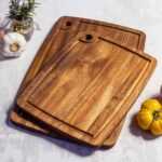 2-Piece Acacia Wood Cutting Board Set with Juice Groove – TB Home Bamboo - Image 5