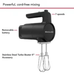 KitchenAid GO Cordless Hand Mixer | Black Matte - Image 4